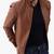 Men's cafe racer tan leather jacket classic design
