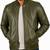 Men's genuine leather casual style olive green bomber jacket