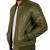 Men's genuine leather casual style olive green bomber jacket
