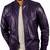 Men's purple leather casual style bomber biker jacket