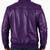 Men's purple leather casual style bomber biker jacket