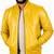 Men's yellow genuine leather casual style bomber biker jacket