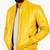 Men's yellow genuine leather casual style bomber biker jacket