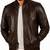 Men's real genuine brown leather casual style bomber jacket
