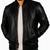 Men's black real genuine leather casual style bomber jacket