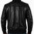 Men's black real genuine leather casual style bomber jacket