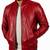Men's red leather real genuine casual style bomber jacket