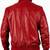 Men's red leather real genuine casual style bomber jacket