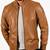 Men's tan leather real genuine casual style bomber jacket
