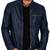 Men's navy blue genuine leather daily wear cafe racer jacket