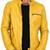 Men's cafe racer genuine leather fashion outerwear yellow jacket