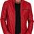 Men's red leather real lambskin casual style cafe racer jacket