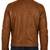 Men's tan leather real lambskin vintage style cafe racer jacket