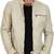 Men's beige leather modern fit real lambskin cafe racer jacket