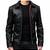 Men's black leather handcrafted real lambskin casual jacket