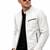 Men's white leather tailored look real lambskin biker jacket