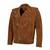 Men's brown suede leather motorcycle style biker jacket