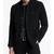 Men's black suede leather buttoned  jacket classic design