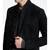 Men's black suede leather buttoned  jacket classic design