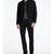 Men's black suede leather buttoned  jacket classic design