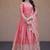 Peach pink embroidered fendi silk gwon with dupatta