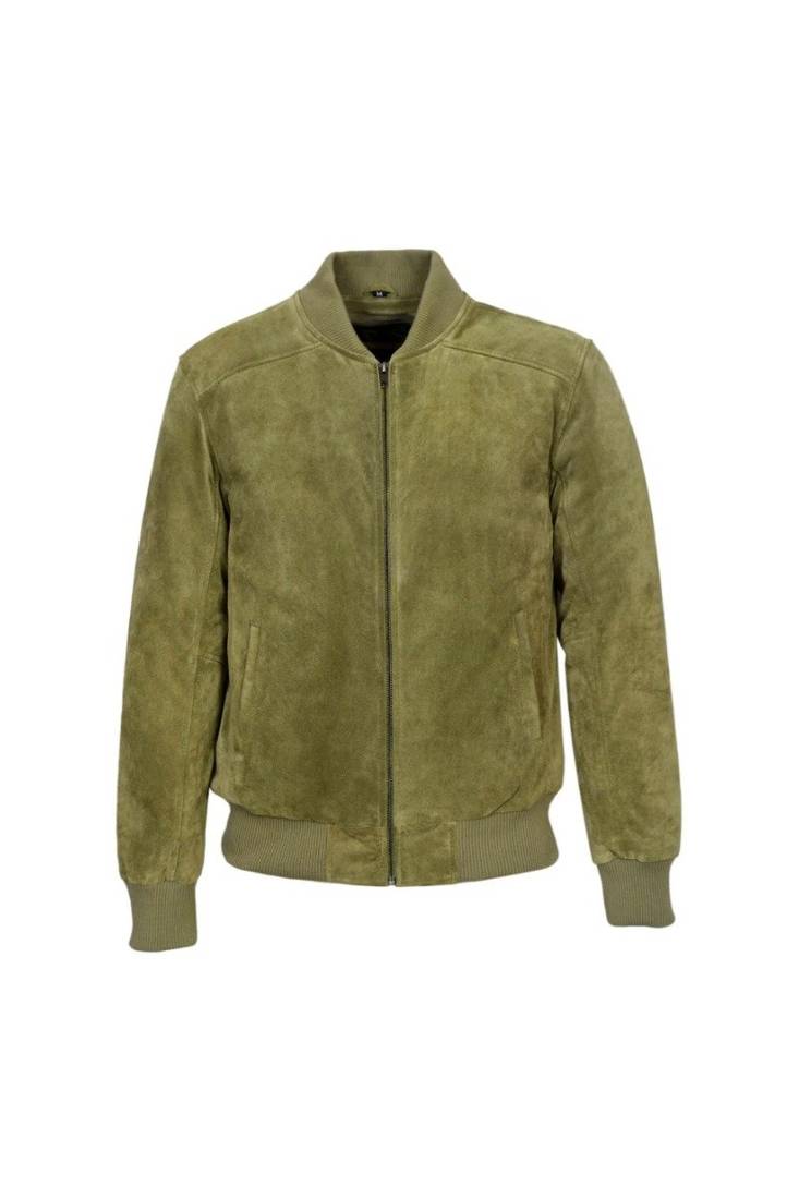 Men's genuine suede leather everyday wear bomer jacket