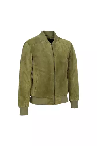Men's genuine suede leather everyday wear bomer jacket
