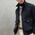 Men's genuine suede leather fashion outerwear navy blue button jacket