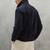 Men's genuine suede leather fashion outerwear navy blue button jacket