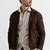 Men's genuine suede leather casual style brown jacket