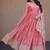 Peach pink embroidered fendi silk gwon with dupatta