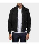 Men's black suede leather bomber biker jacket street style