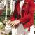 Men's red suede leather timeless style cafe racer biker jacket