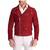 Men's red suede leather timeless style cafe racer biker jacket