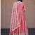 Peach pink embroidered fendi silk gwon with dupatta