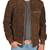 Men's brown suede leather motorcycle style bomber jacket
