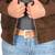 Men's brown suede leather motorcycle style bomber jacket