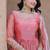 Peach pink embroidered fendi silk gwon with dupatta