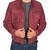 Men's suede leather urban fashion burgundy trucker jacket