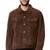 Men's brown suede leather signature look trucker biker jacket