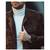 Men's brown suede leather buttoned classic design jacket