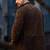 Men's brown suede leather buttoned classic design jacket