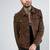 Men's suede leather premium finish brown button style jacket