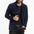 Men's suede leather navy blue casual button style  coat jacket