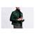Men's green leather modern fit button style shirt jacket