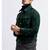 Men's green leather modern fit button style shirt jacket