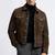 Men's brown suede leather handcrafted button style trucker jacket