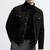 Men's black suede leather tailored look button style jacket