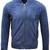 Men's navy blue suede leather minimal design bomber jacket