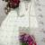 white color thread and sequin embroidery silk blend kurti palazzo set